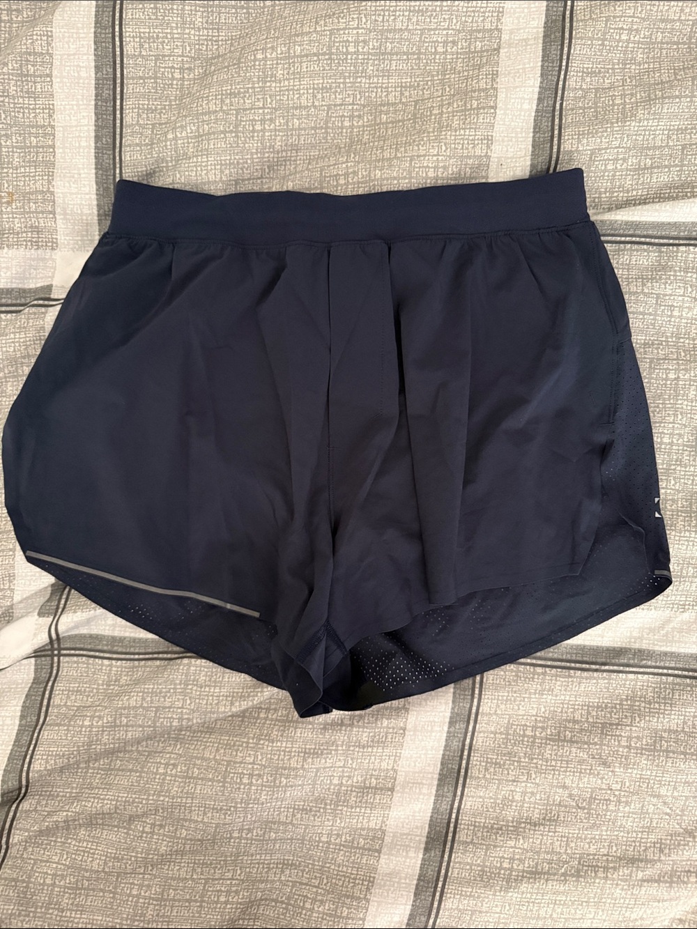 Lululemon men’s Navy Running Shorts with Reflective Trim